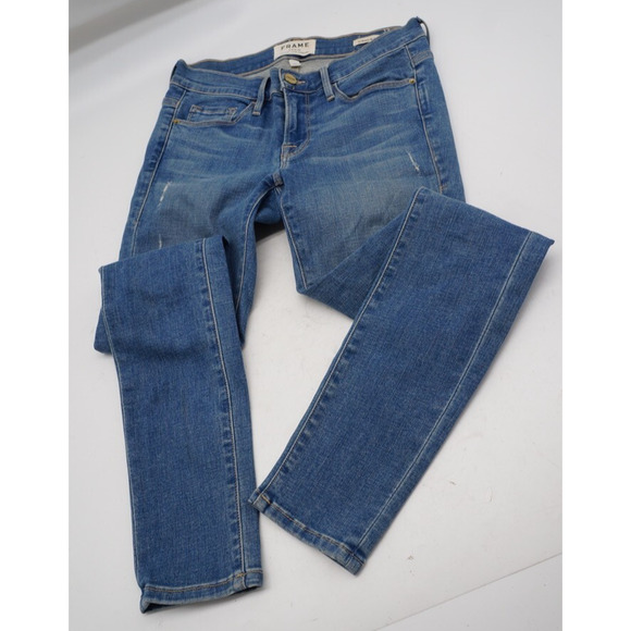 Size 26 - Frame Denim Women's Le Skinny De Jeanne Distressed Denim Jeans - Picture 2 of 11